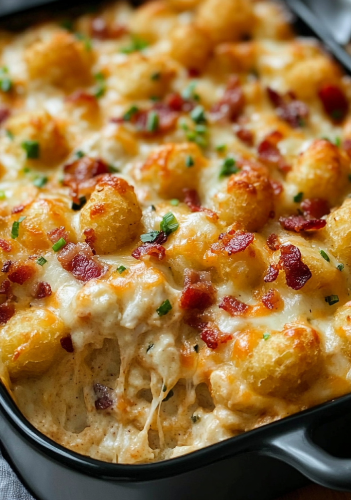Chicken Bacon Ranch Tater Tot Casserole