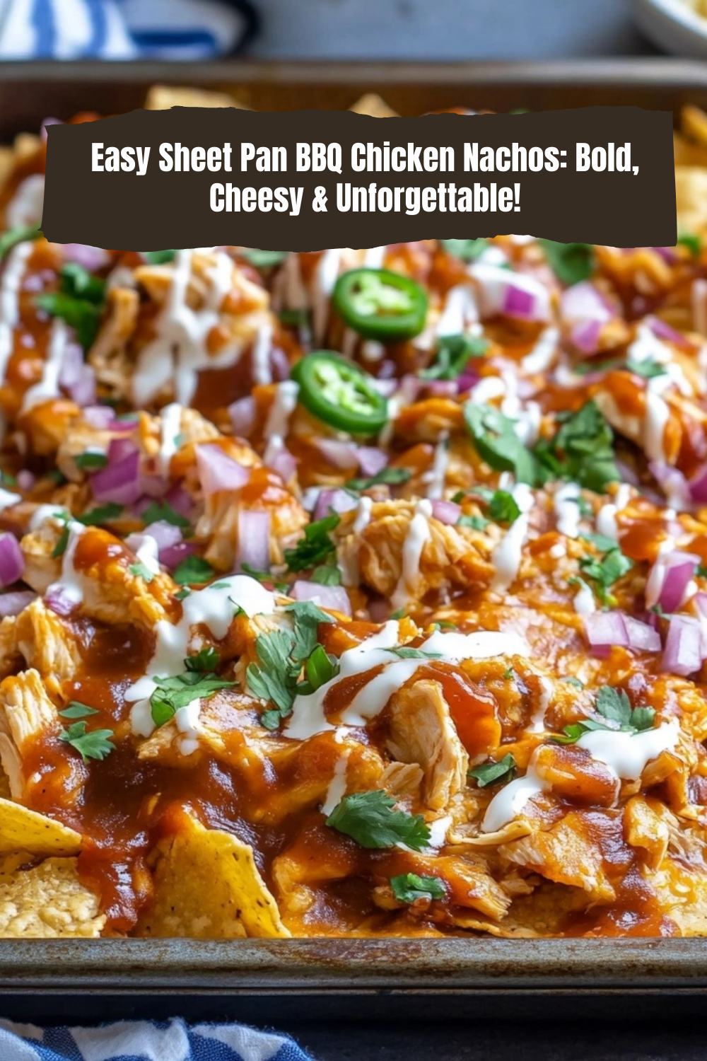 Easy Sheet Pan BBQ Chicken Nachos