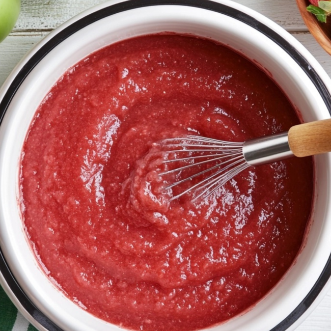 Slow Cooker Strawberry Applesauce