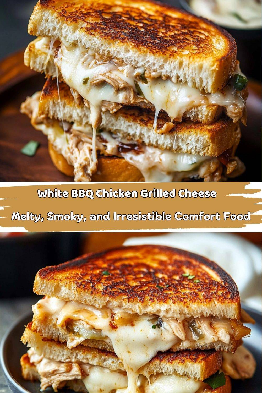 White BBQ Chicken Grilled Cheese!
