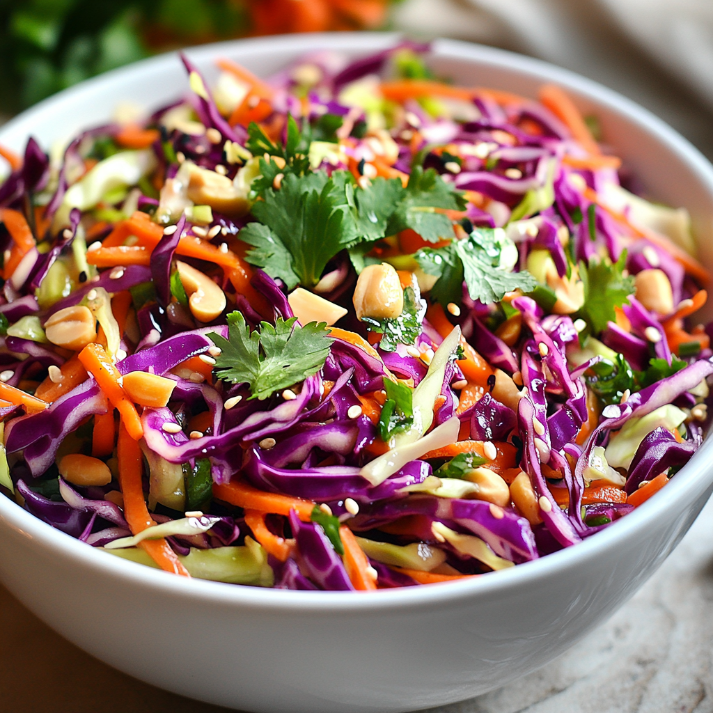 Asian Summer Slaw with Peanut Dressing