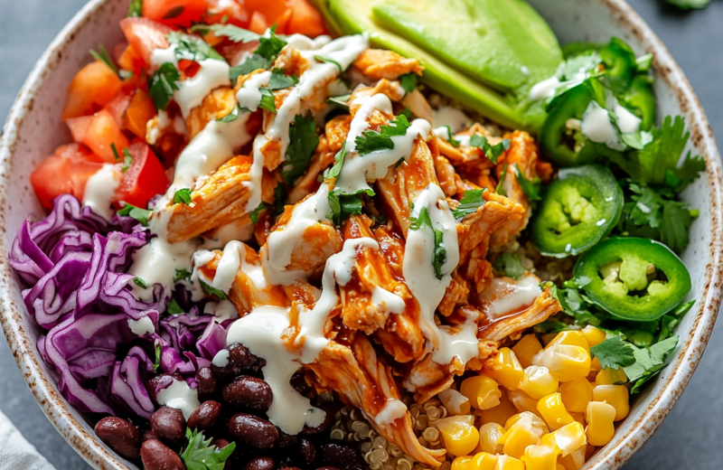 BBQ Ranch Chicken Quinoa Bowls