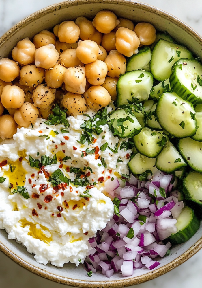 Cottage Cheese & Chickpea Salad