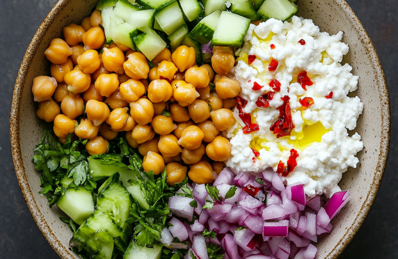 Cottage Cheese Chickpea Salad Recipe