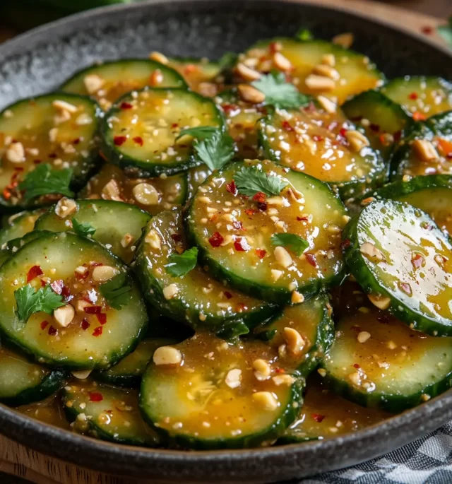 Cucumbers in Spicy Peanut Sauce