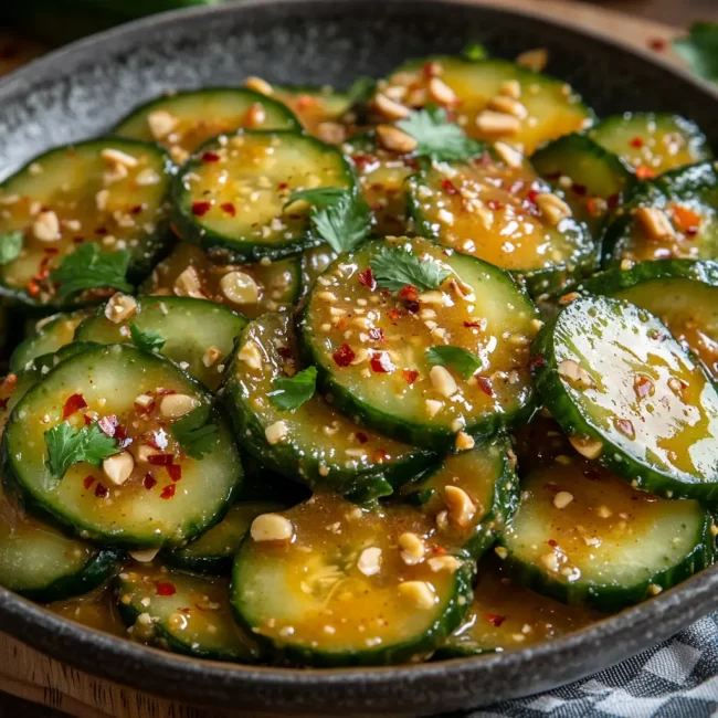 Cucumbers in Spicy Peanut Sauce
