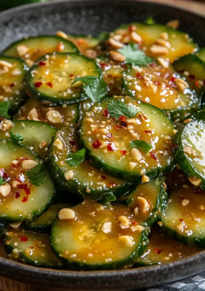 Cucumbers in Spicy Peanut Sauce