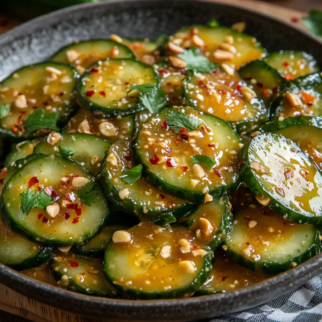 Cucumbers in Spicy Peanut Sauce