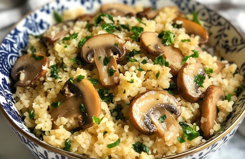 Low Carb Mushroom & Spinach Cauliflower Rice