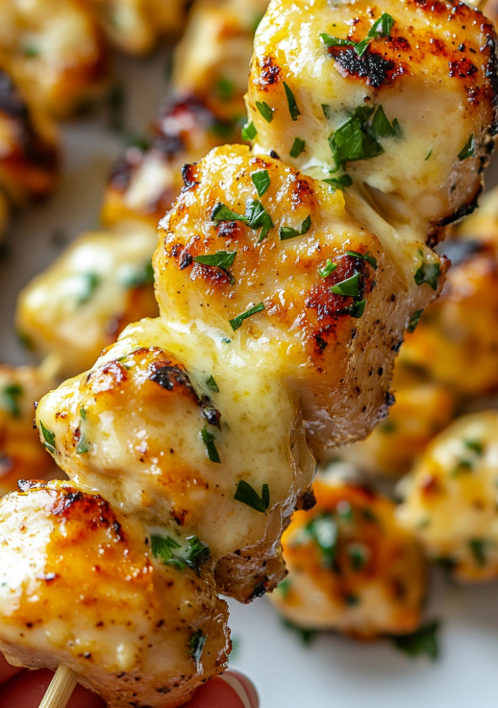 Garlic Parmesan Chicken Skewers