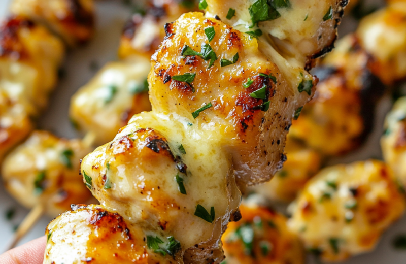 Garlic Parmesan Chicken Skewers