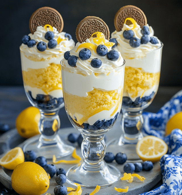 Golden Lemon Blueberry Cheesecake Salad