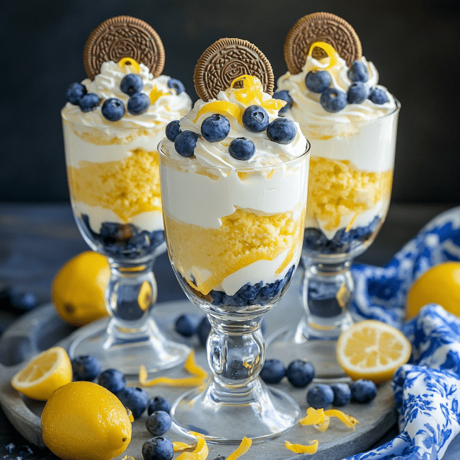 Golden Lemon Blueberry Cheesecake Salad