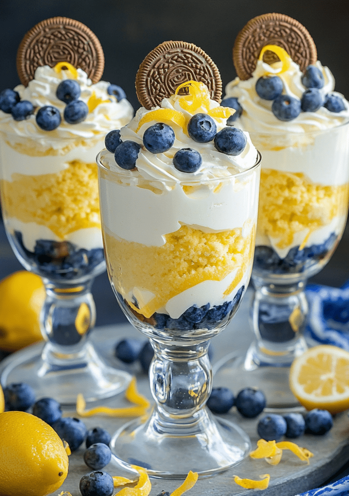 Golden Lemon Blueberry Cheesecake Salad