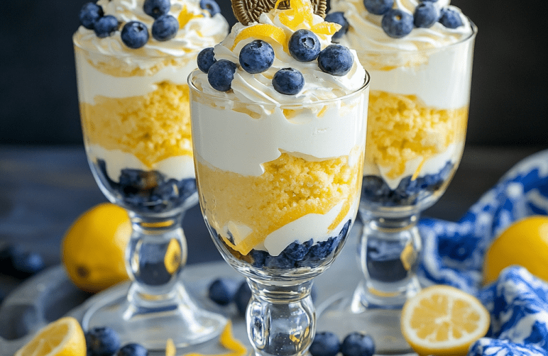 Golden Lemon Blueberry Cheesecake Salad