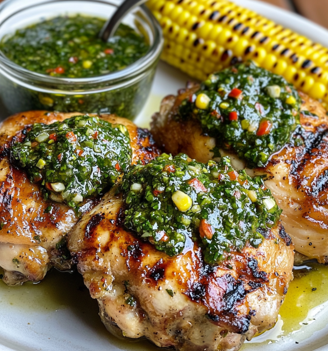 Grilled Chicken Thighs with Chimichurri