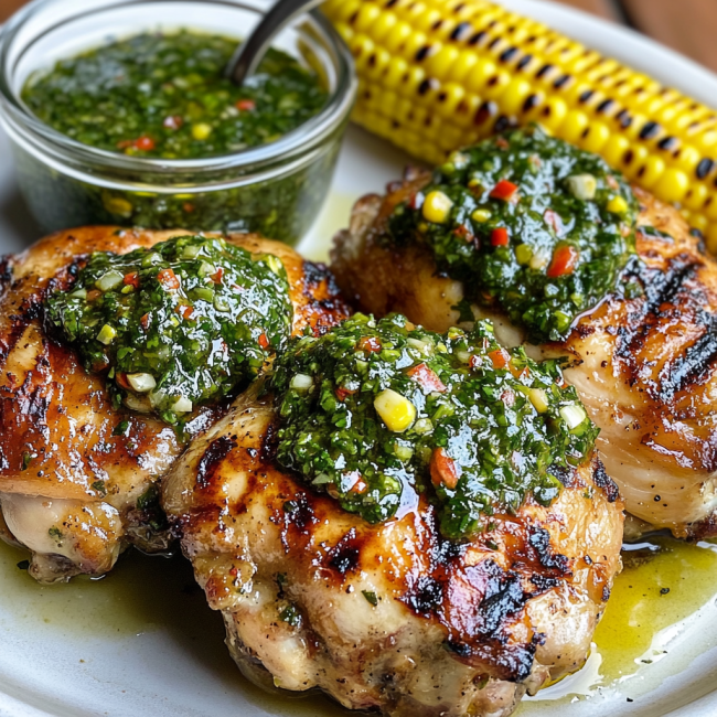Grilled Chicken Thighs with Chimichurri