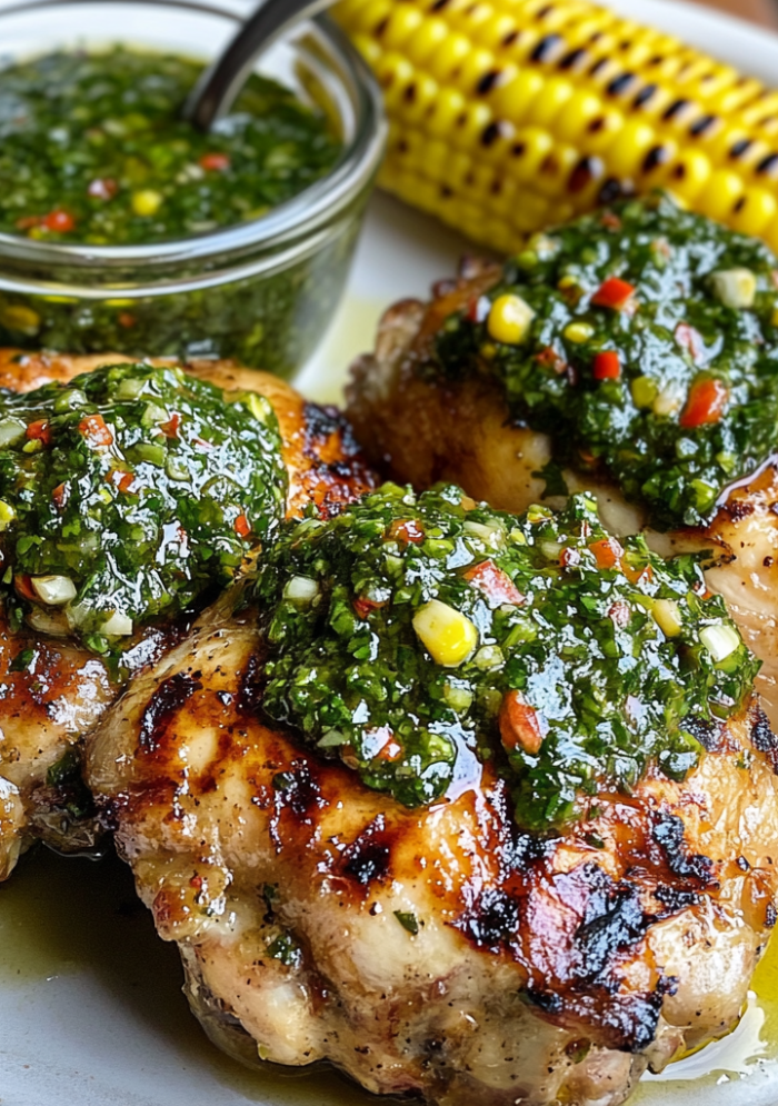Grilled Chicken Thighs with Chimichurri