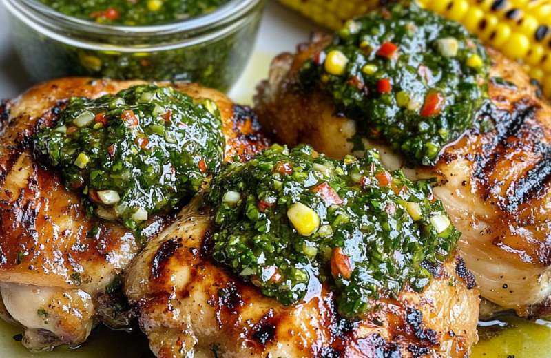 Grilled Chicken Thighs with Chimichurri