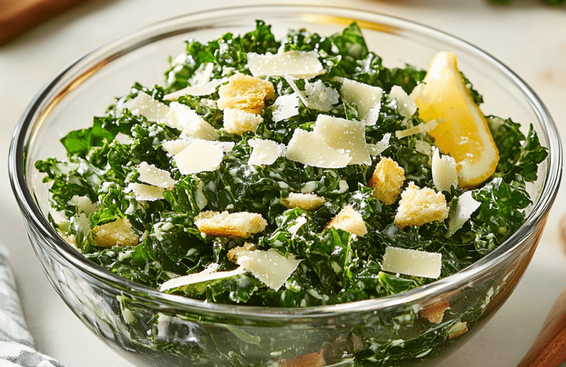 Lemon Kale Caesar Salad