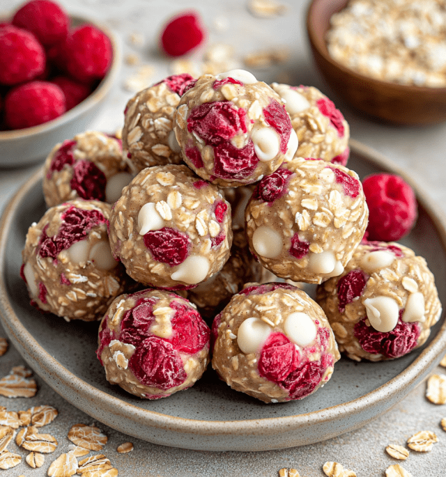 White Chocolate Raspberry Energy Balls ✨