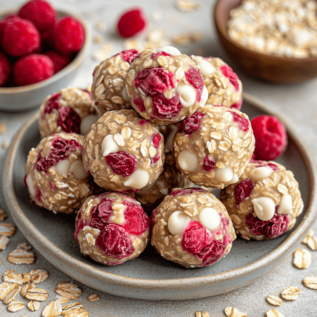 White Chocolate Raspberry Energy Balls ✨