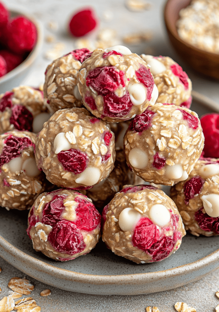White Chocolate Raspberry Energy Balls ✨
