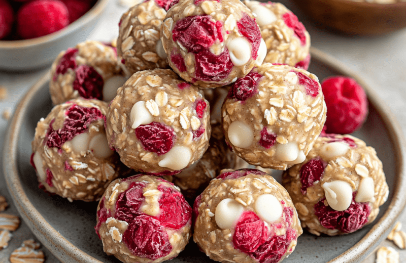 White Chocolate Raspberry Energy Balls ✨