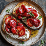 Roasted Strawberry Whipped Ricotta Toast