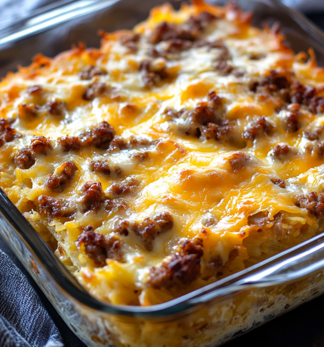 Cozy Sausage Hashbrown Breakfast Casserole Recipe