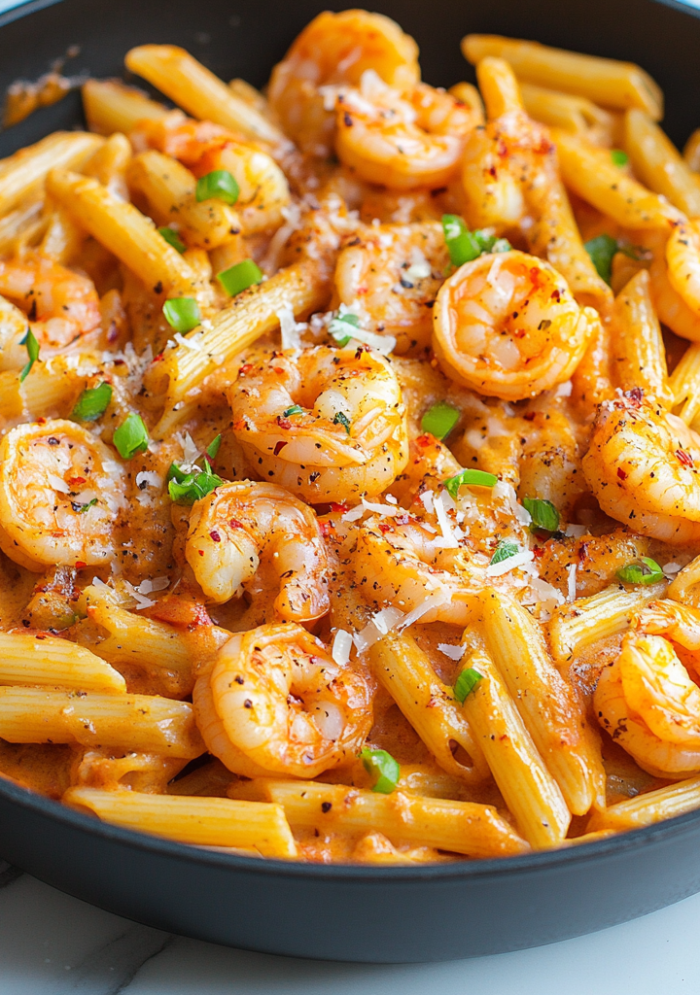 Spicy Parmesan Shrimp Pasta
