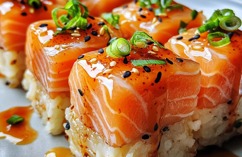Salmon Crispy Rice Bites