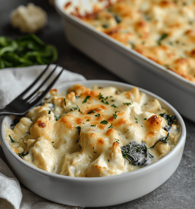 Spinach Artichoke Chicken Casserole