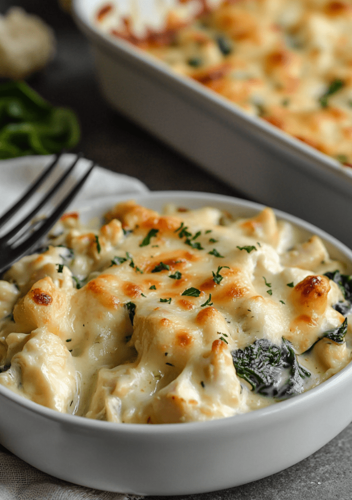 Spinach Artichoke Chicken Casserole
