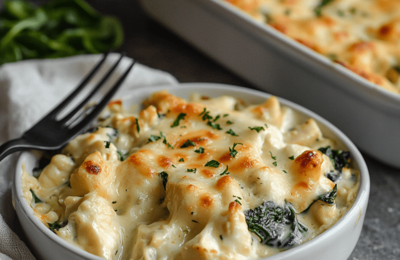 Spinach Artichoke Chicken Casserole