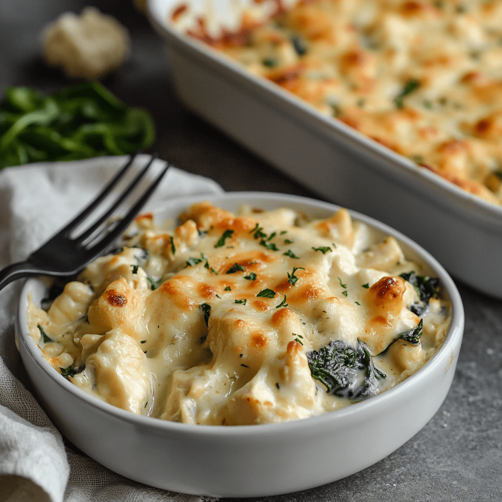 Spinach Artichoke Chicken Casserole