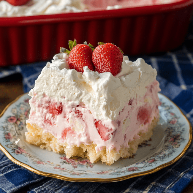 Strawberry Angel Food Cake