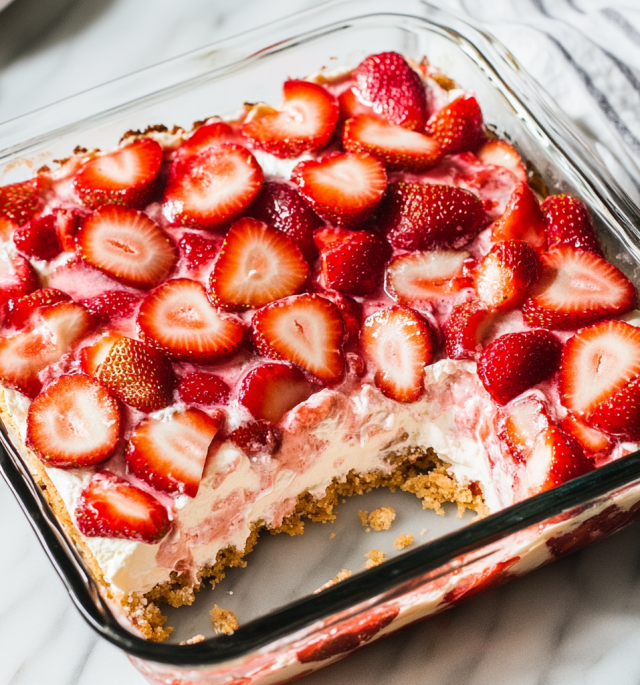Strawberry Cheesecake Dump Cake