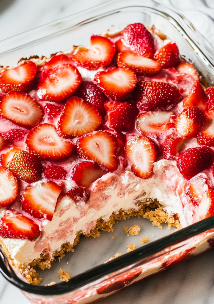 Strawberry Cheesecake Dump Cake