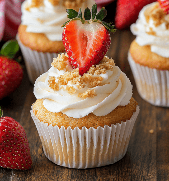 Strawberry Crunch Cupcakes