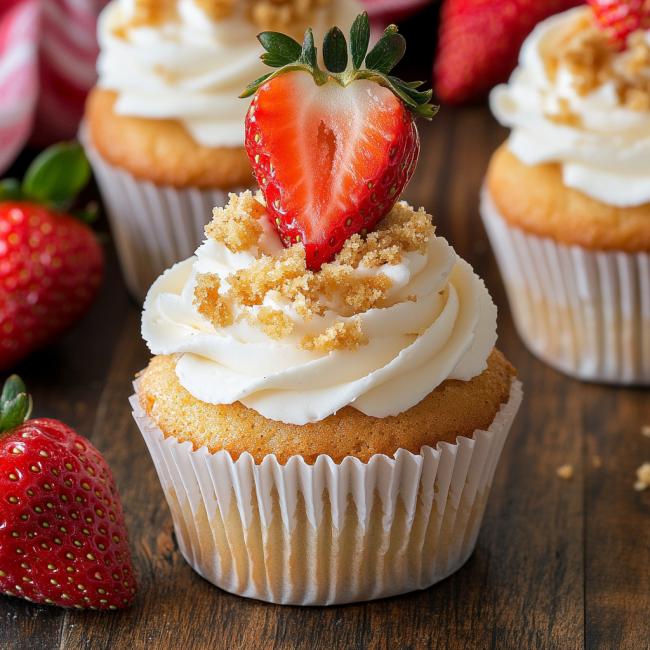 Strawberry Crunch Cupcakes