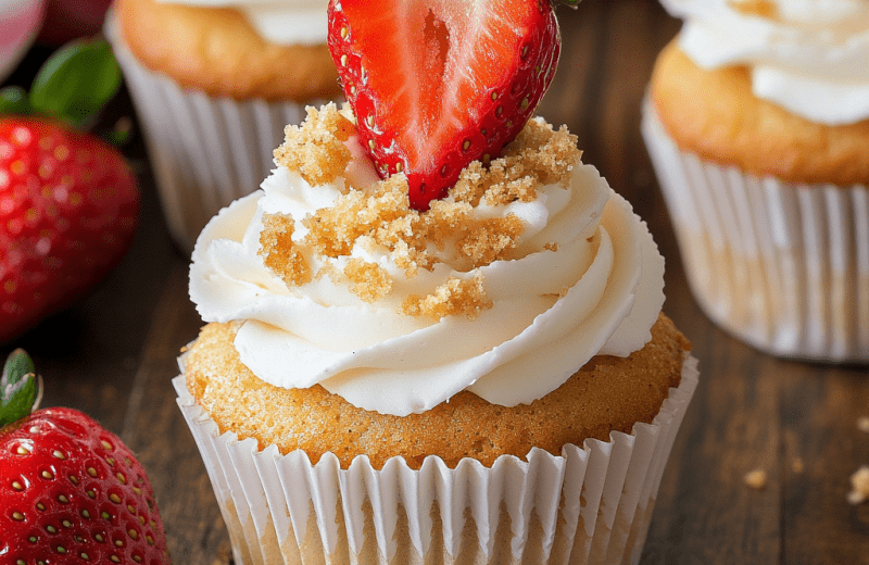 Strawberry Crunch Cupcakes