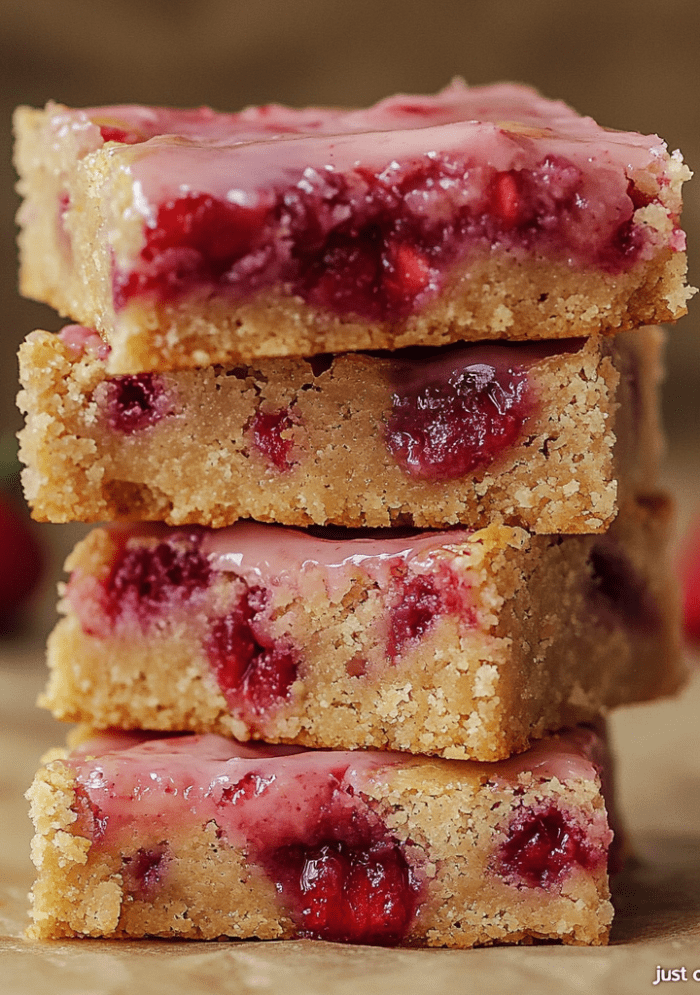 Strawberry Lemon Blondies