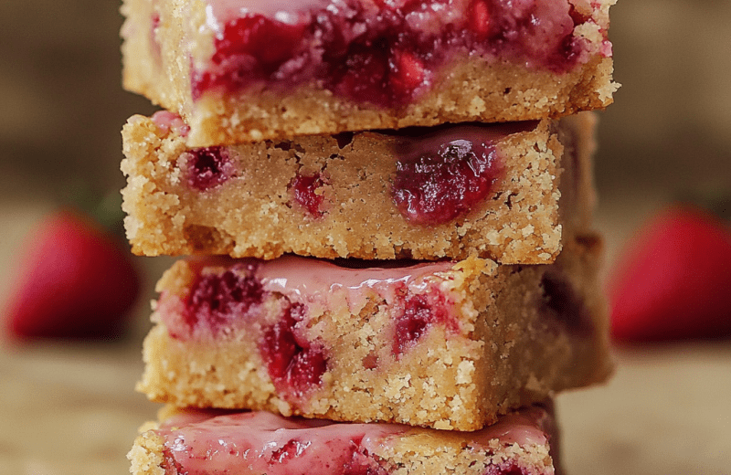 Strawberry Lemon Blondies