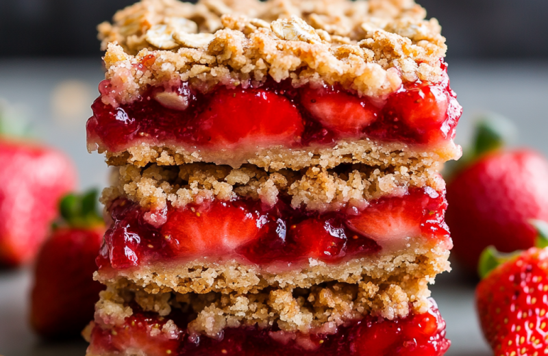 Strawberry Oatmeal Crumble Bars