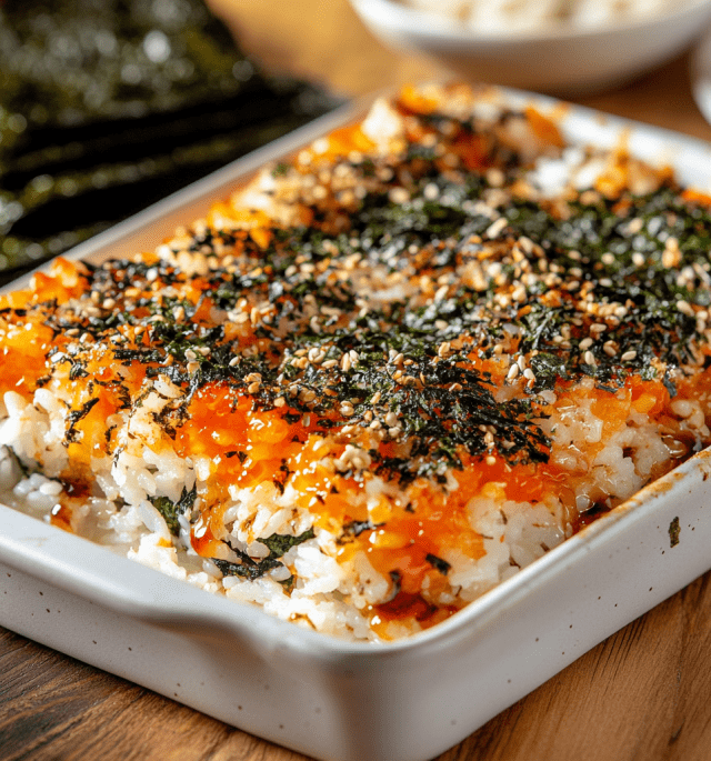 Easy Spicy Tuna & Creamy Crab Sushi Bake