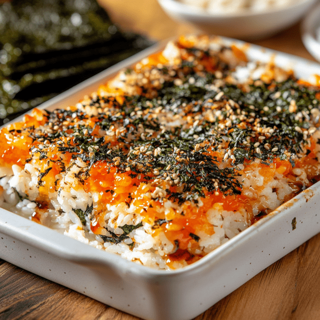 Easy Spicy Tuna & Creamy Crab Sushi Bake