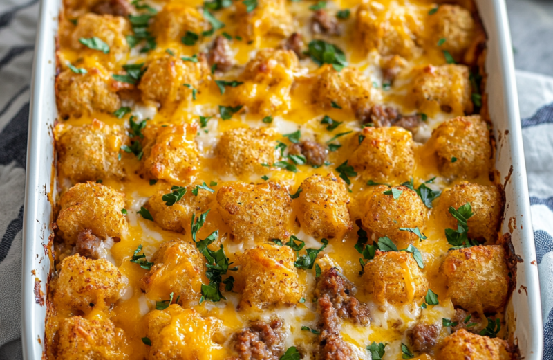 Tater Tot Sausage Breakfast Casserole