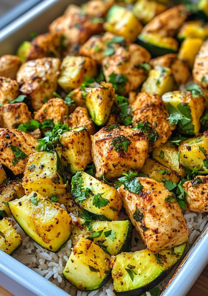 Easy Baked Chicken and Zucchini