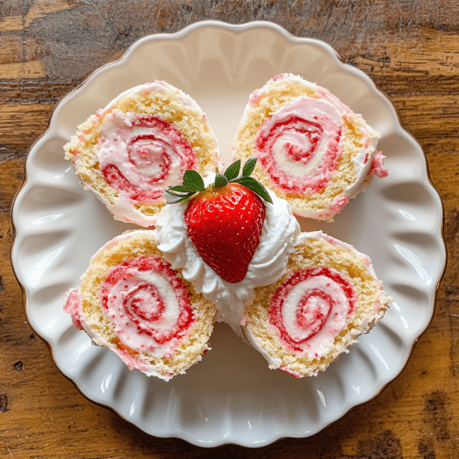 Sweet Strawberry Shortcake Cheesecake Rolls